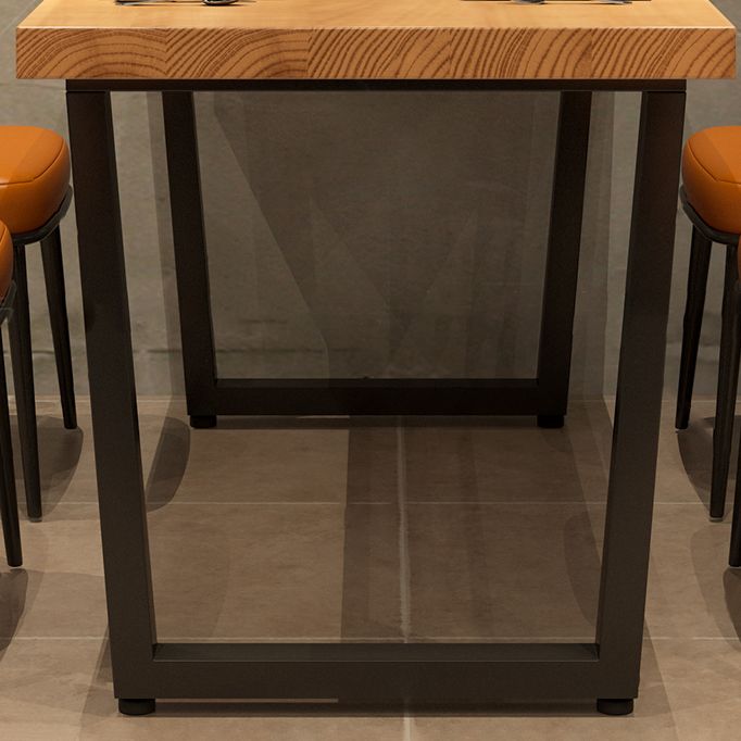 Rectangle Industrial Solid Wood Dining Room Set Double Pedestal Table Dining Table Sets