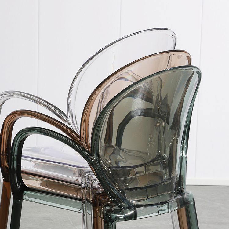 Modern Simple Arm Chair Plastic Base Stackable Dining Chair for Kitchen