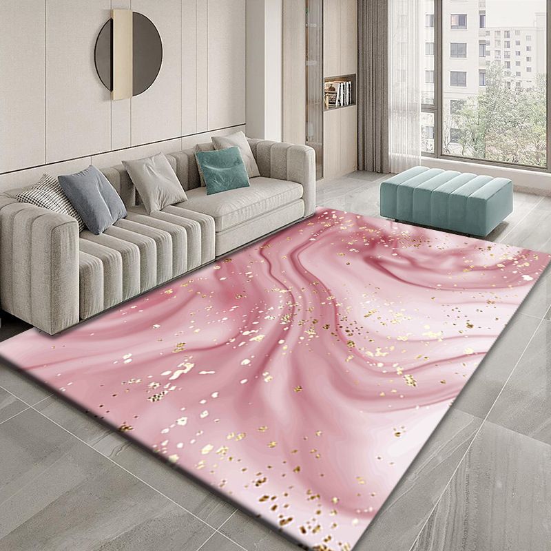Abstract Watercolor Printed Rug Luxury Polyester Area Carpet Anti-Slip Backing Rug for Living Room