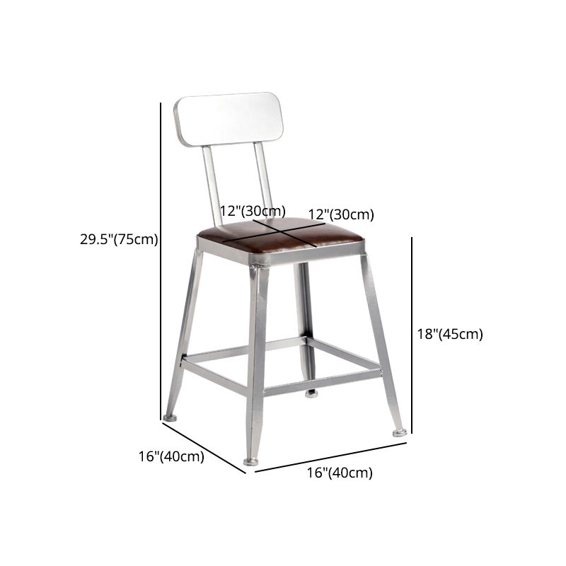 Taburete de bar moderno sin brazos, de hierro, para restaurante, con cojín y pedal de cuero