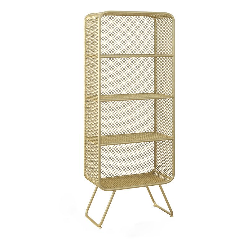 Light Luxury Metal Bookcase Shelf Closed Back Bookcase for Study Room