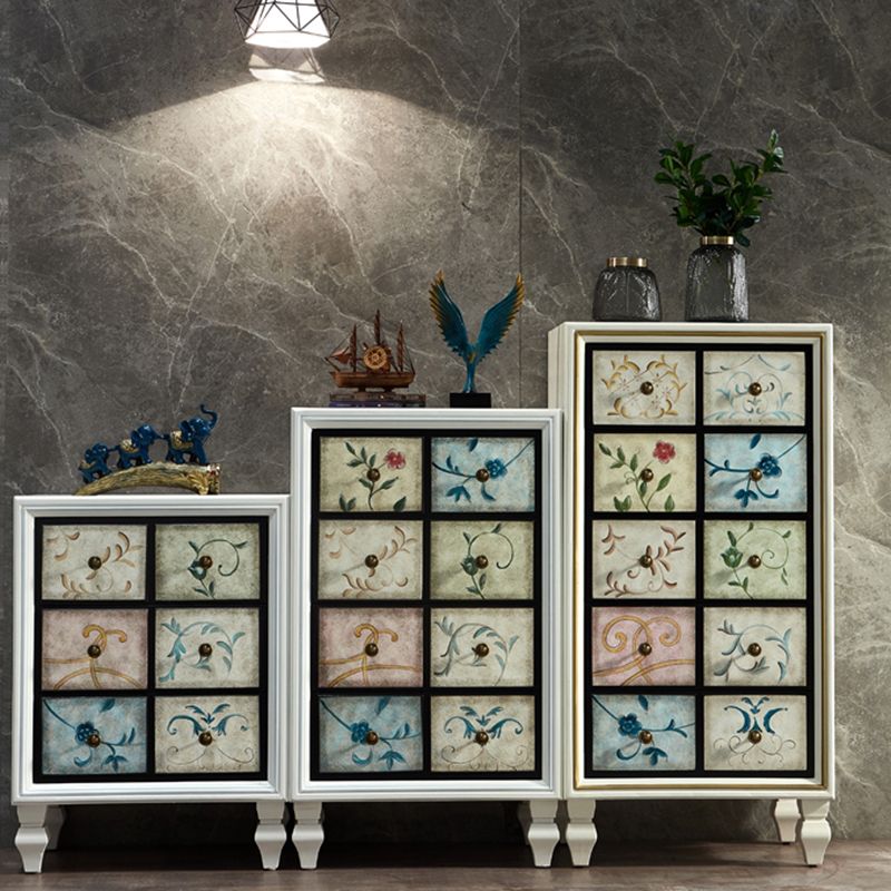 Mid-Century Modern Rectangle Side Cabinet Wood Storage Cabinet