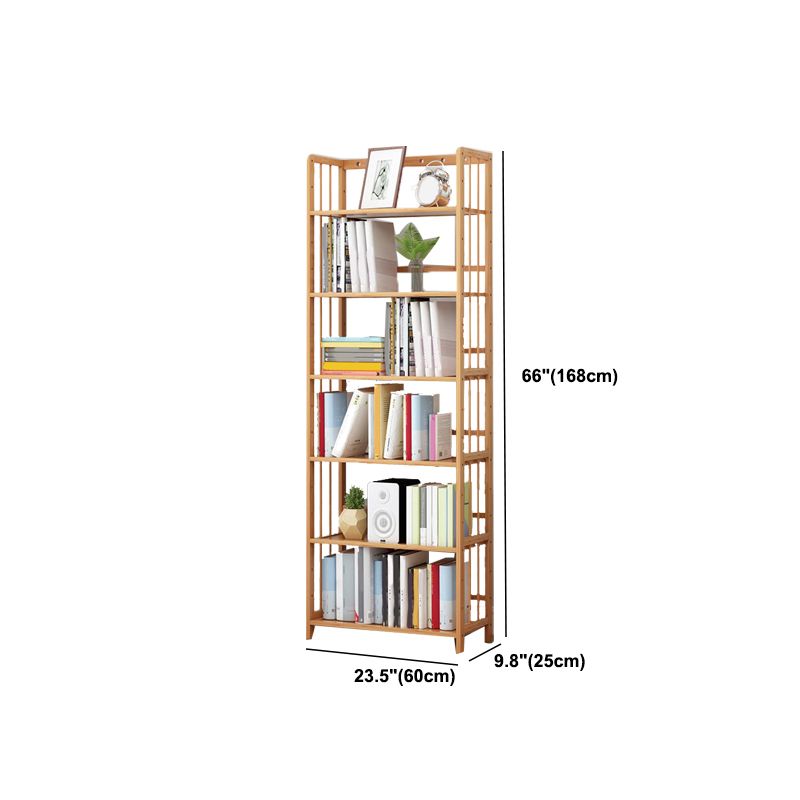 Modern Natural Book Shelf Bamboo Open Back Shelf Bookcase for Home