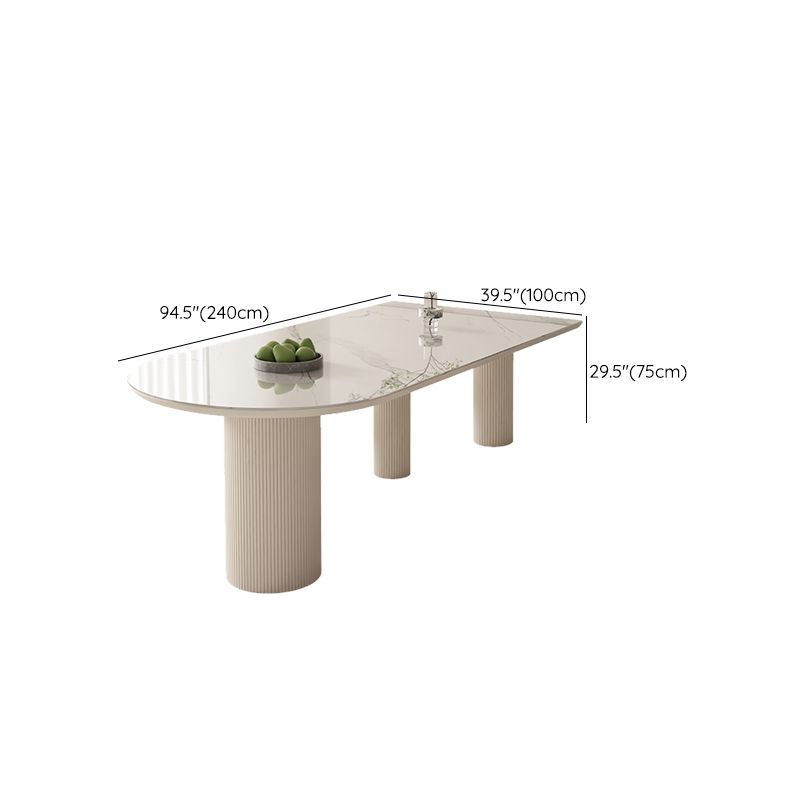Sintered Stone Top Table White Dining Table for Kitchen Dining Room