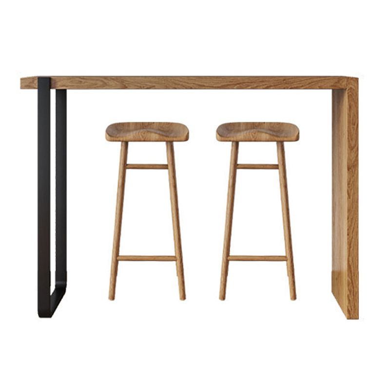 Modern Bar Table Set 1/2/3 Pieces Rectangle Bar Table with High Wood Stools