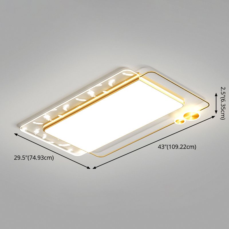 Geometric Feather LED Flush Mount in Modern Creative Style Iron Ceiling Light with Acrylic Shade