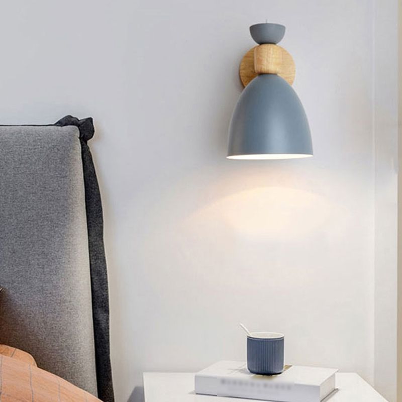 1 Light Wall Sconce Modern Macaron Style Metal Wall Lighting for Living Room