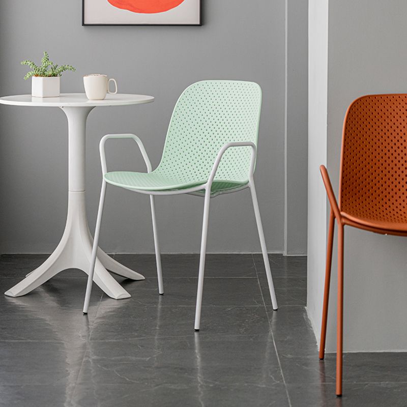 Contemporary Indoor/ Outdoor Chair Metal Dining Armchair Side Chair