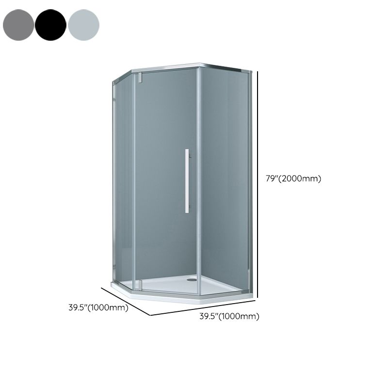 304 Stainless Steel Frame Shower Enclosure Neo-Angle Tempered Glass Shower Stall