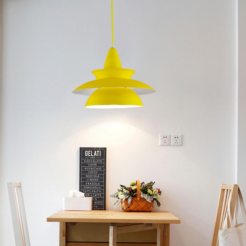 Luminaire pendant multicouche macaron aluminium 1 lampe à chute