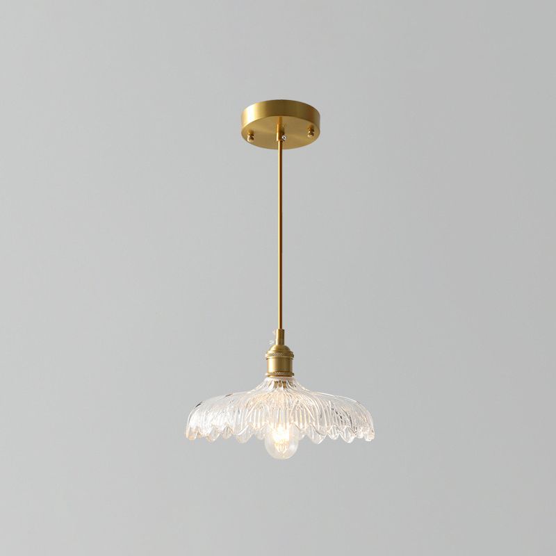 Kit di luce sospesa industriale in vetro trasparente a 1 luci a 1 lutto Luce per sala da pranzo