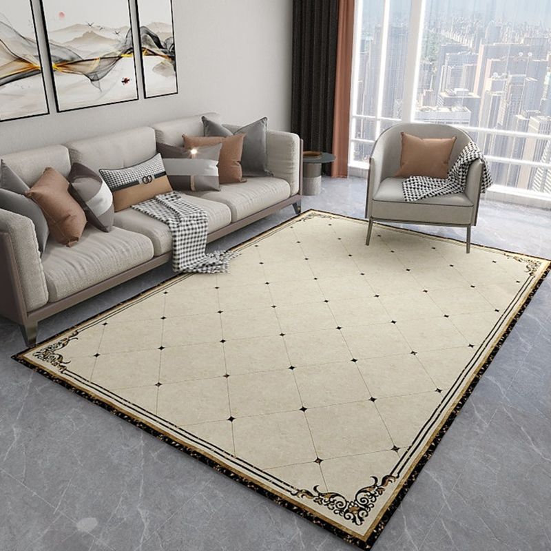 Modern Geometric Printed Rug Multi-Color Synthetics Area Rug Pet Friendly Easy Care Washable Area Carpet for Parlor