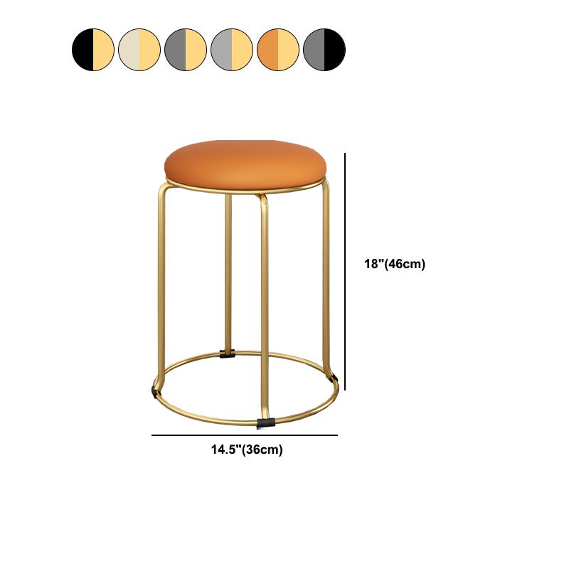 Standard Glam Velvet Ottoman Round Mildew Resistant Plain Ottoman