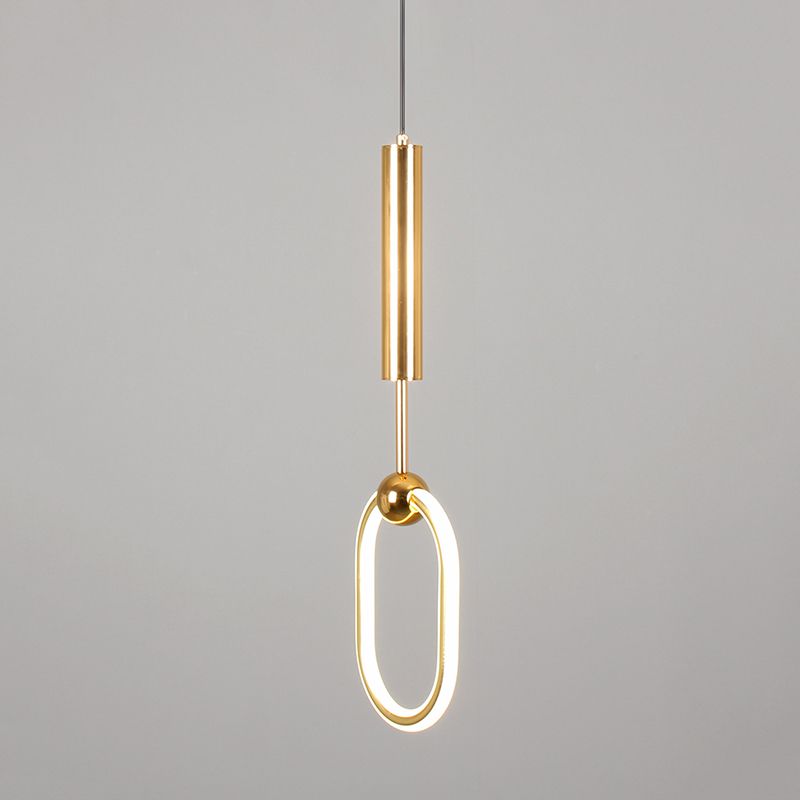 Métal Gold Metal Postmodern Pendant Light 1-Light Plafond plafond Light pour chambre à coucher