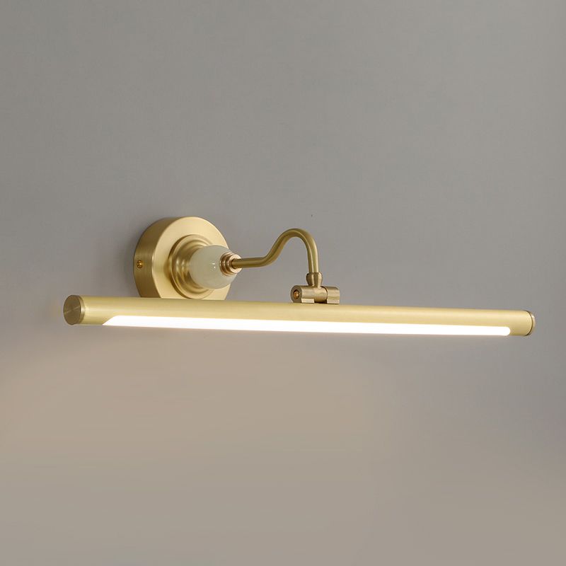 Modern Style Linear Shade Wall Sconce Metal 1 Light Sconces in Brass Finish