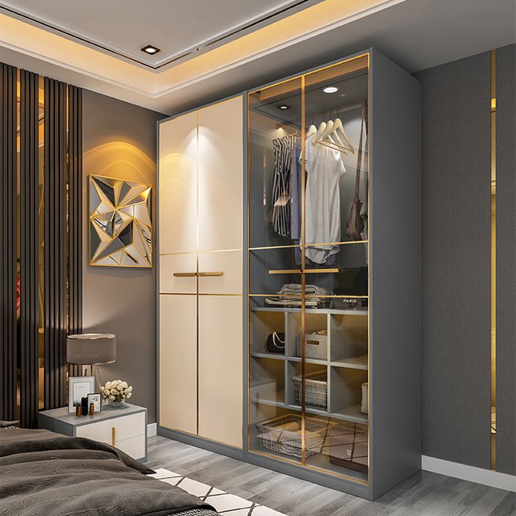 Modern Style Wood Wardrobe Wood Wardrobe with Shelves Armoire Wardrobe Closet