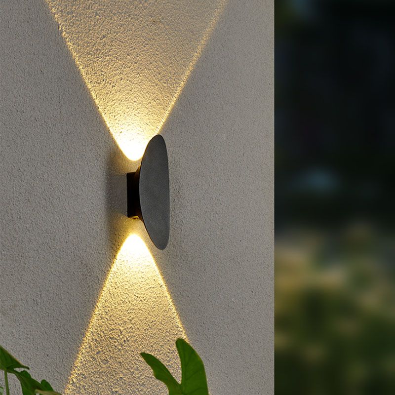 Oval 2-Light LED Wall Lamp in Modern Simplicity Aluminium Waterproof Spotlight for Exterior Spaces