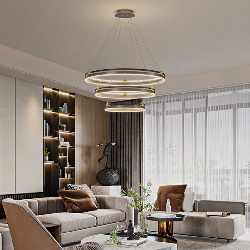 Modern Aluminum Chandelier Multi-Layer LED Chandelier Pendant Lamps for Living Room