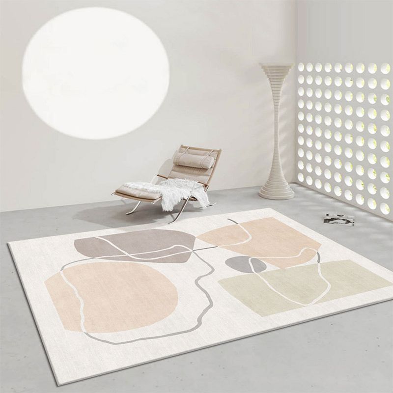 Contemporary Rug Polyester Rug Anti-Slip Backing Carpet for Living Room