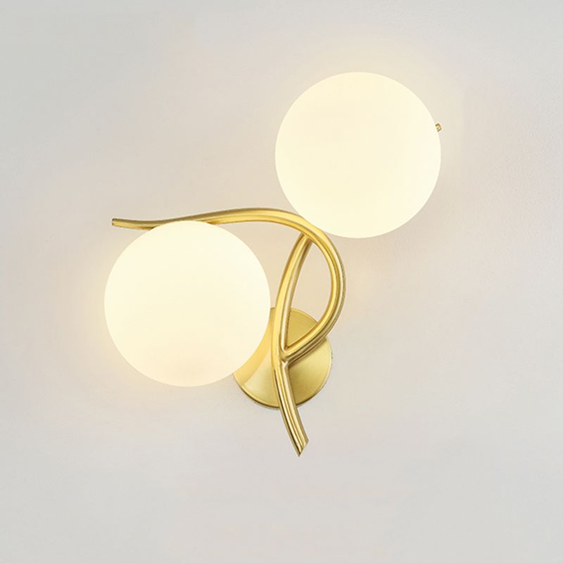 Unico illuminazione da parete in stile moderno in stile moderno 2 luci luci sconde in oro