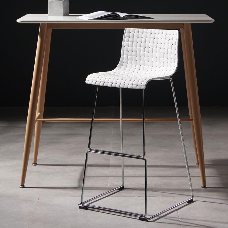 Industrial Plastic Counter Stool Armless Bar Stool for Living Room