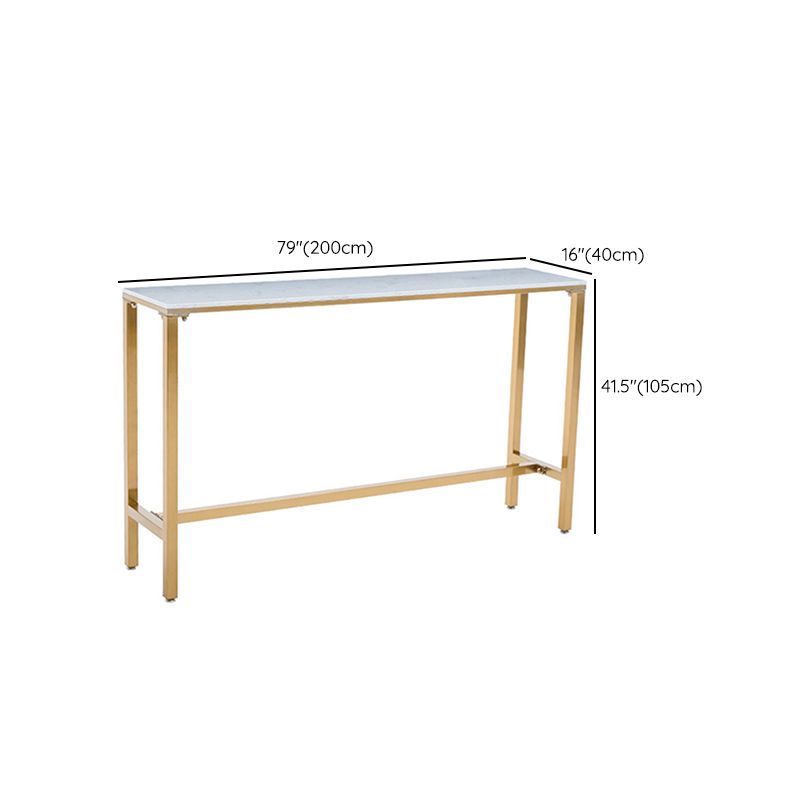 Rectangle Bar Table Set 1/7/9 Pcs Glam Bar Table and Stools with Metal Frame