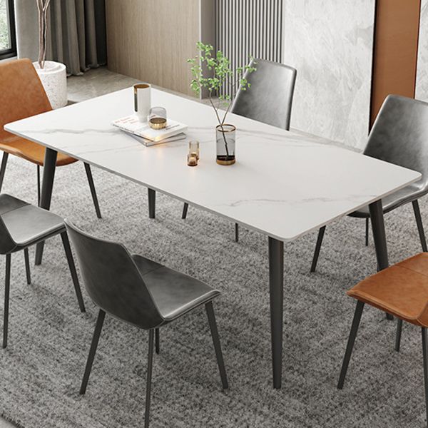 Rectangle Modern Stone Table Standard Height Table Dining with 4 Legs