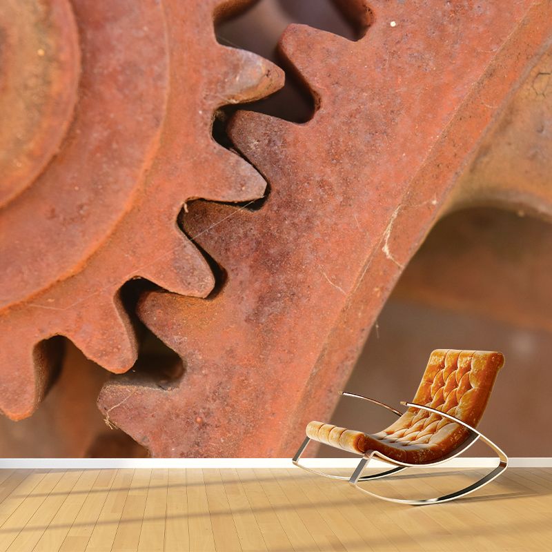 Metal Gear Industrial Style Murals Decoration for Gust Room, Made to Measure