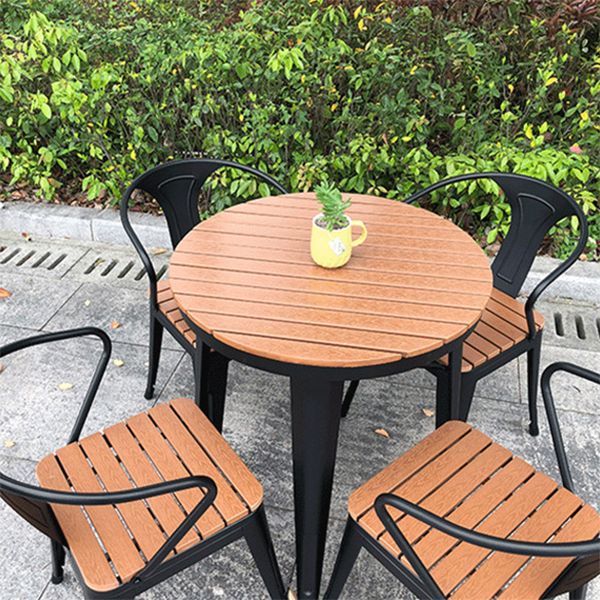 1/3/5 Pcs Metal Dining Table Set Industrial Round Dining Set