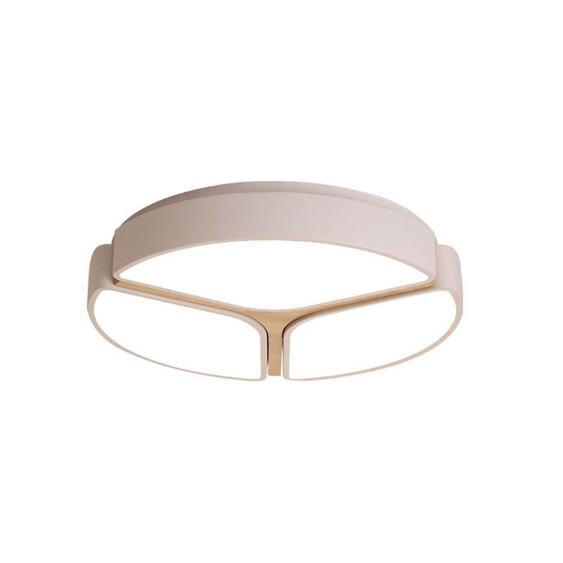 16"/19.5"/23.5" Wide Circular Flushmount Light Macaron Metallic Led Close to Ceiling Light in Warm/White Light