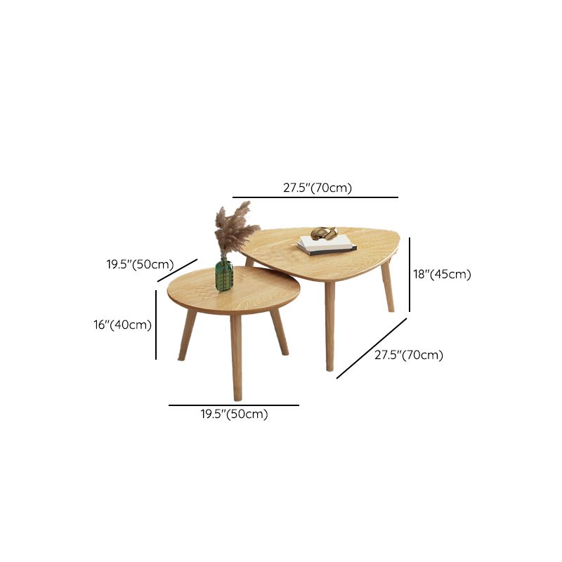 Contemporary Coffee Table Wooden 3 Legs Coffee Cocktail Table