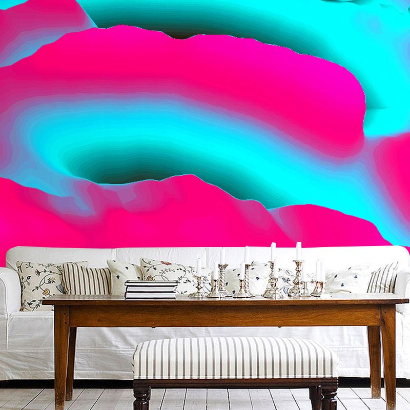 Abstract Style Illustration Mural Mildew Resistant Wallpaper Sleeping Room Wall Mural