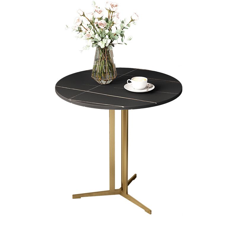 Cross Table Iron Base Design Rock Slab White/black Material Round Table Top Side Table