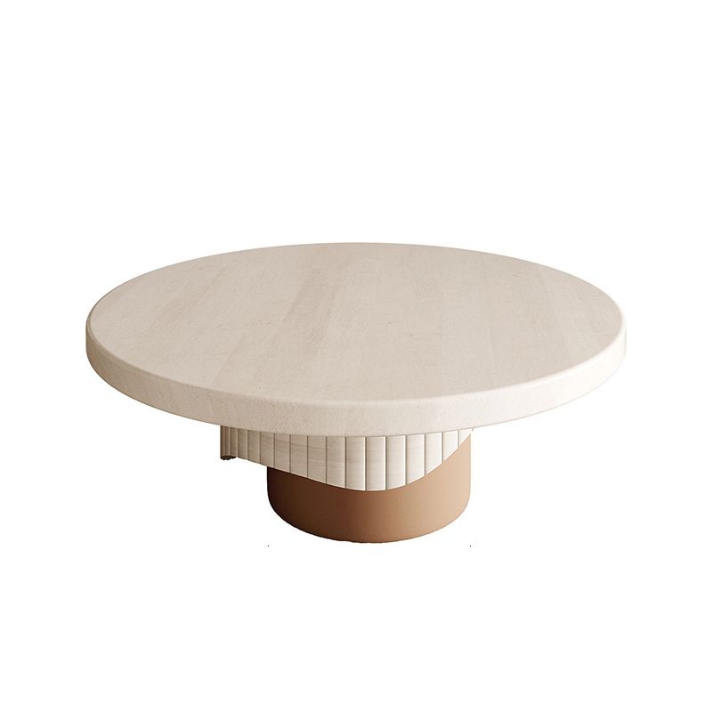 Nordic Wood Pedestal Coffee Table Macaroon Round Nesting Coffee Table