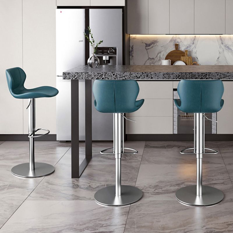 Leather Bar Stool Adjustable Low Back Counter Stool for Bristol