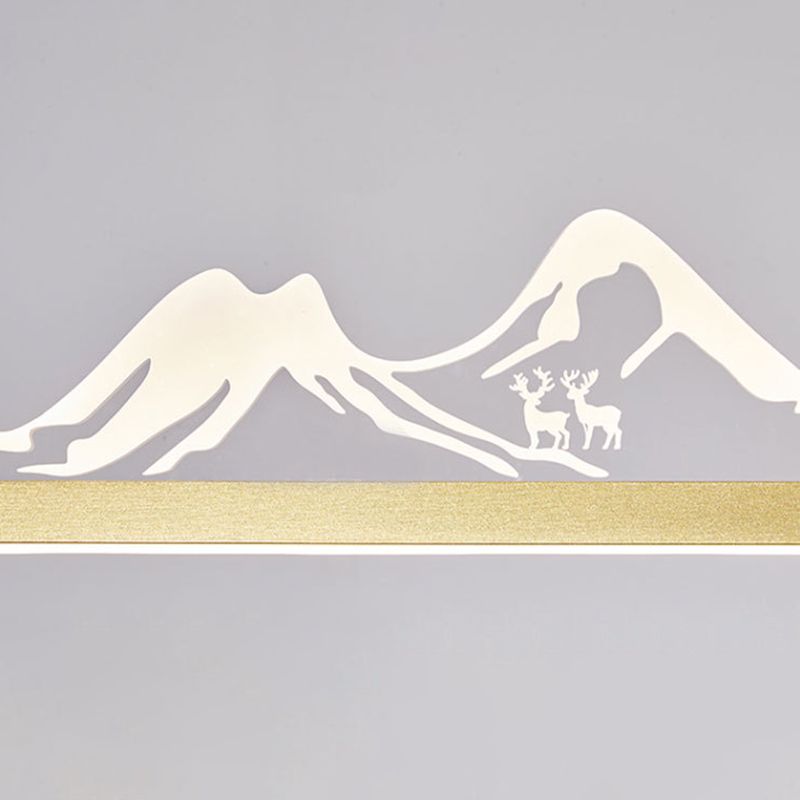 Modern Style Dining Chandelier Lamp Dining Room LED Long Strip Pendant Light Fixture