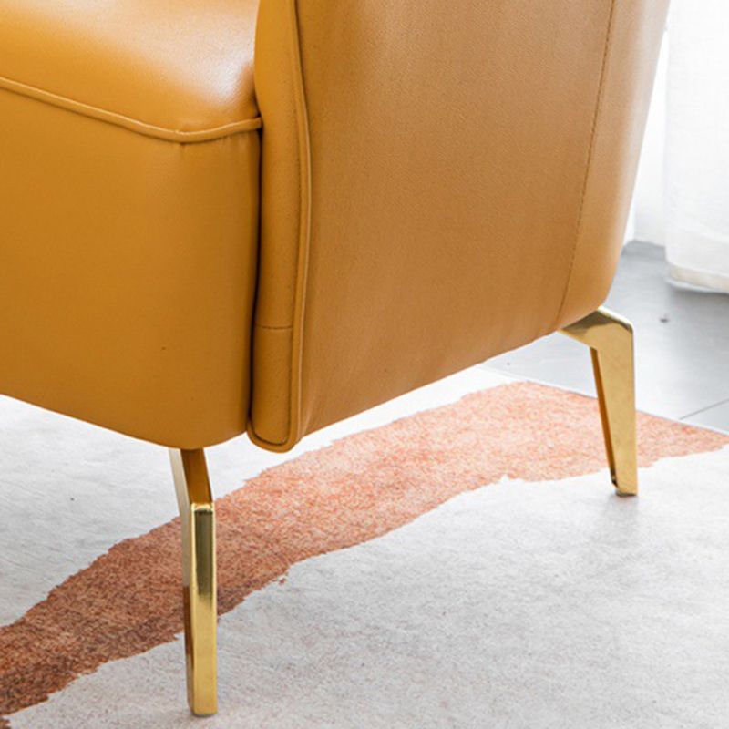 Bonded Leather Wingback Chair with Basic Four Legs and Tufted Back