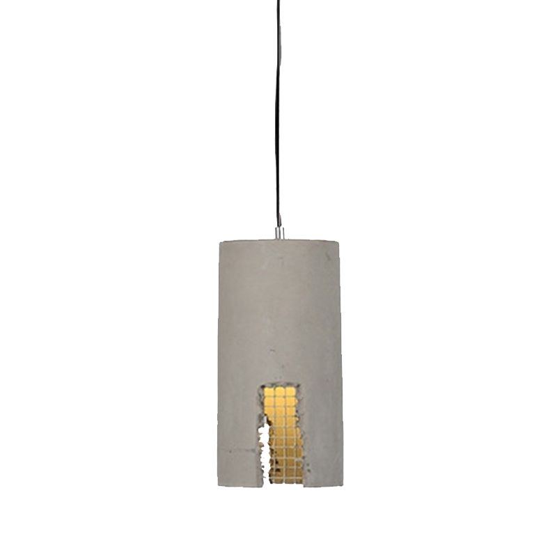 Gray Cement Hanging Light Fixtures Simplicity Suspension Pendant for Bedroom