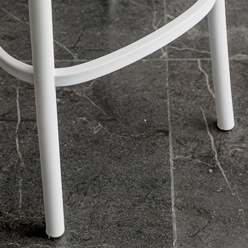 Nordic Backrest Counter Stool with Metal Base Plastic Armless Bar Chair