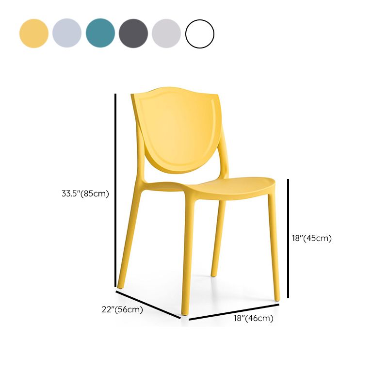 Nordic Armless Side Chairs Open Back Chairs with Plastic Legs for Home Use