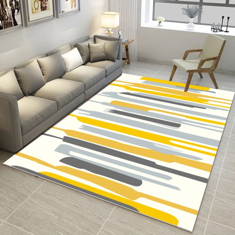 Environmental Modern Area Rug Multi Colored Geometrical Rug Pet Friendly Non-Slip Machine Washable Rug for Home