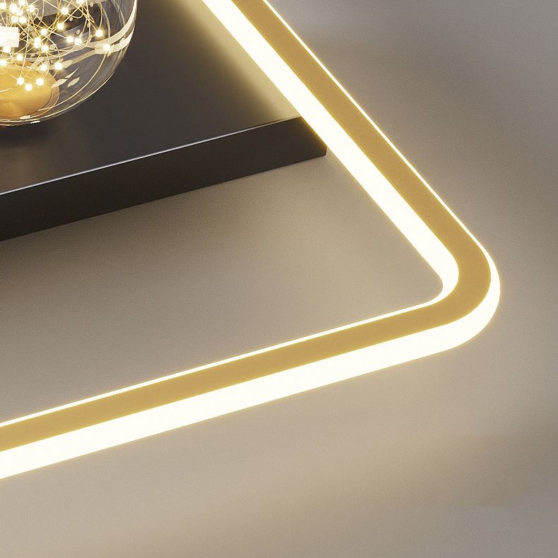 Lámpara de techo minimalista LED de metal con montaje empotrado geométrico de oro negro para sala de estar