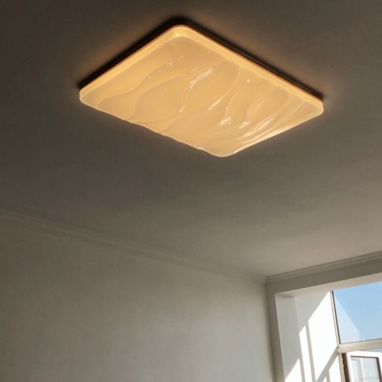 Plafonnier encastré en bois de forme carrée, style moderne, éclairage encastré à 1 lumière en marron