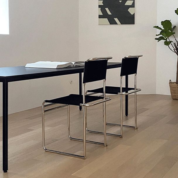 Modern Style Side Chair Faux Leather Armless Dining Chair for Kitchen