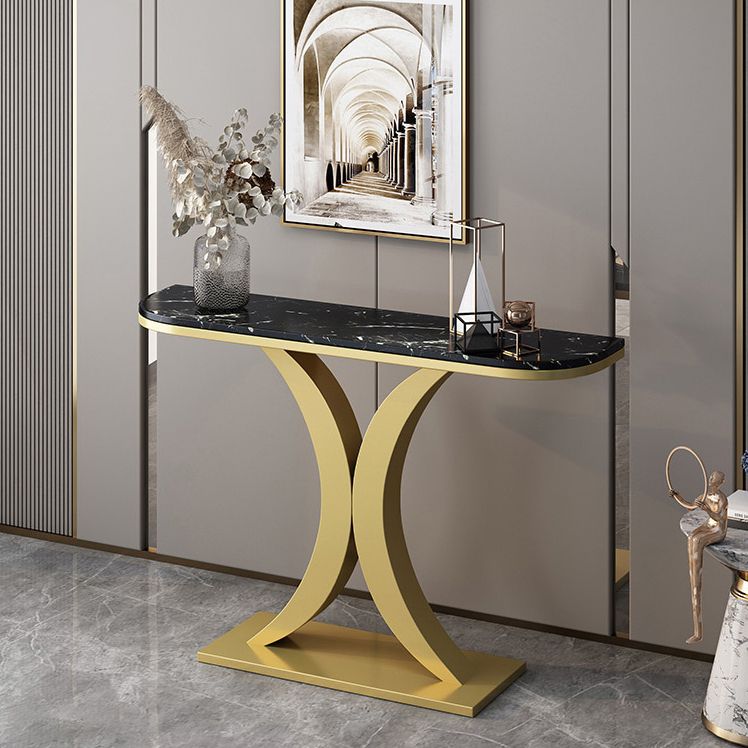 31.5-inch Tall Marble Console Table Scratch Resistant End Table for Hall