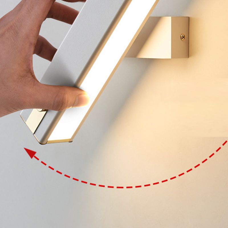 Modern Metal Rotatable Wall Light Rectangle 12" Wide LED Wall Sconce for Living Room