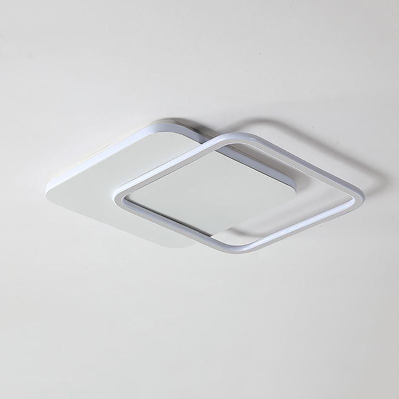 Modern LED Metal Flush Light White Flush Mount Ceiling Light for Living Room