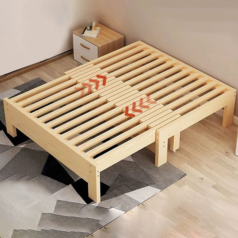 Scandinavian Styled Natural Platform Bed Solid Wood Kid Bed