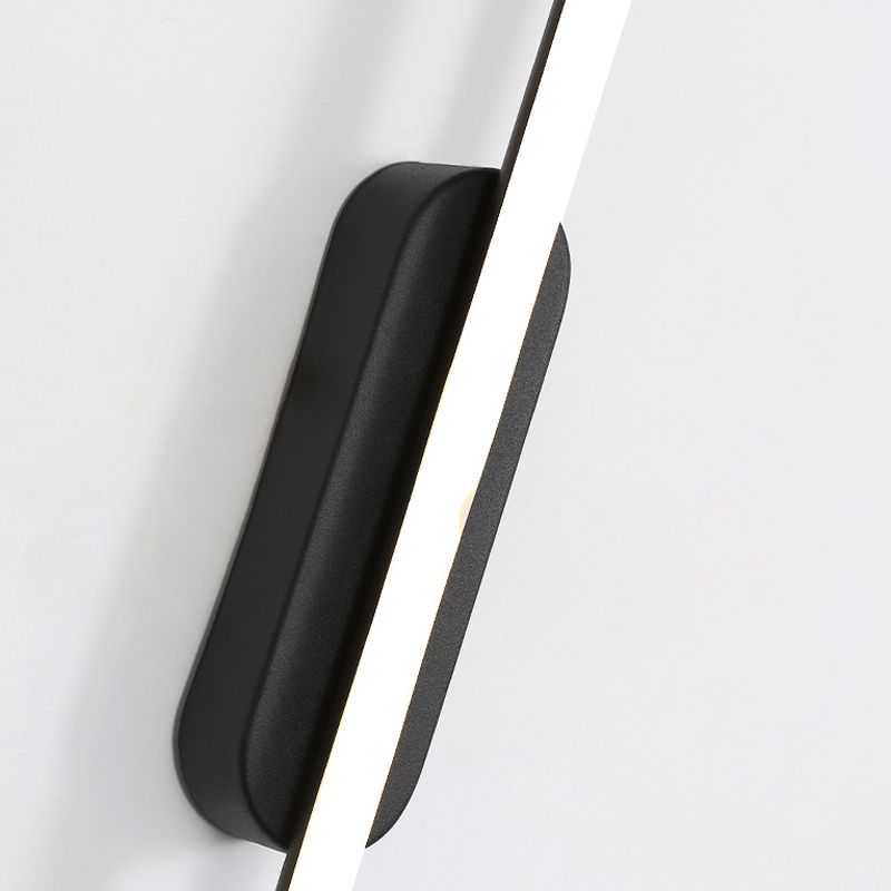 Contemporary Linear Sconce Lights Metal 1 Light Wall Mount Light Fixture in Black