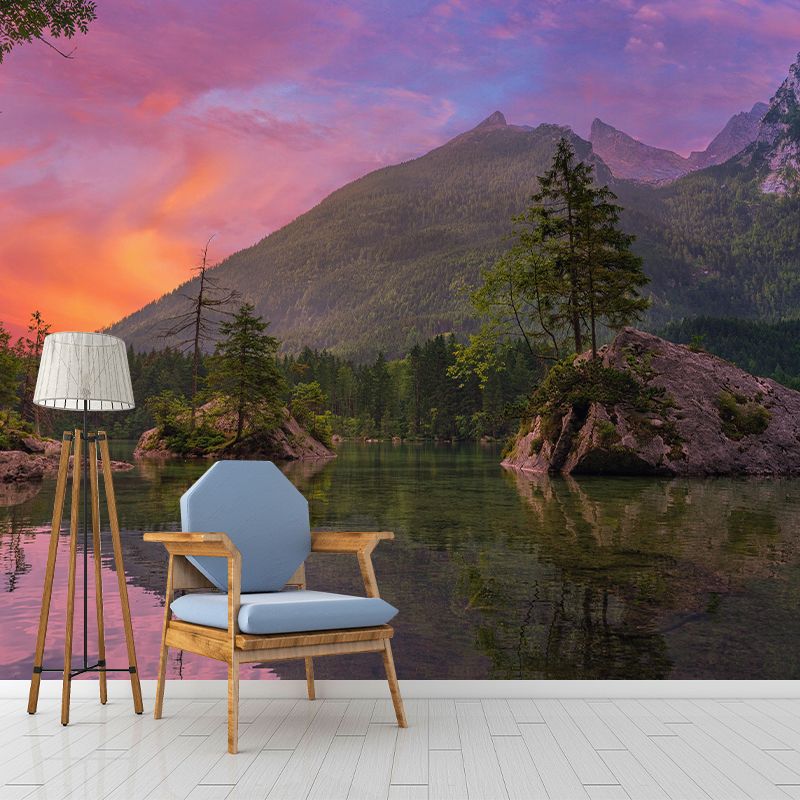 Customized Mountain Scenery Wall Mural Mildew Resistant for Bedroom Decoration